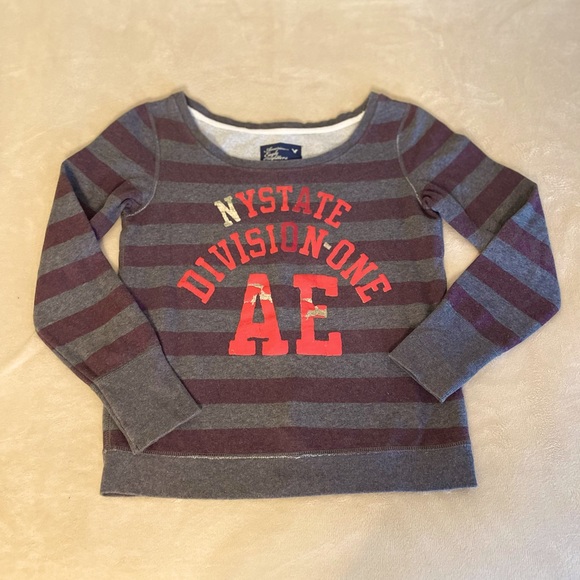 American Eagle Outfitters Stripes Logo Sweater - Size M - Picture 6 of 9